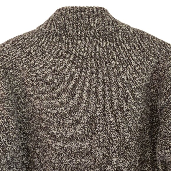 L.L. Bean Mens XL Shetland Wool Full-Zip Cardigan Sweater Heather Brown - Picture 8 of 11